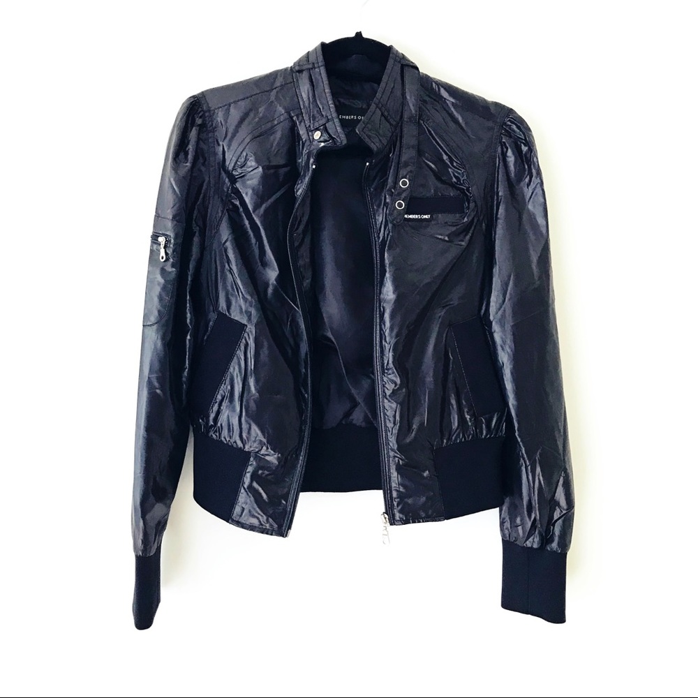 MEMBERS ONLY Black Windbreaker Jacket